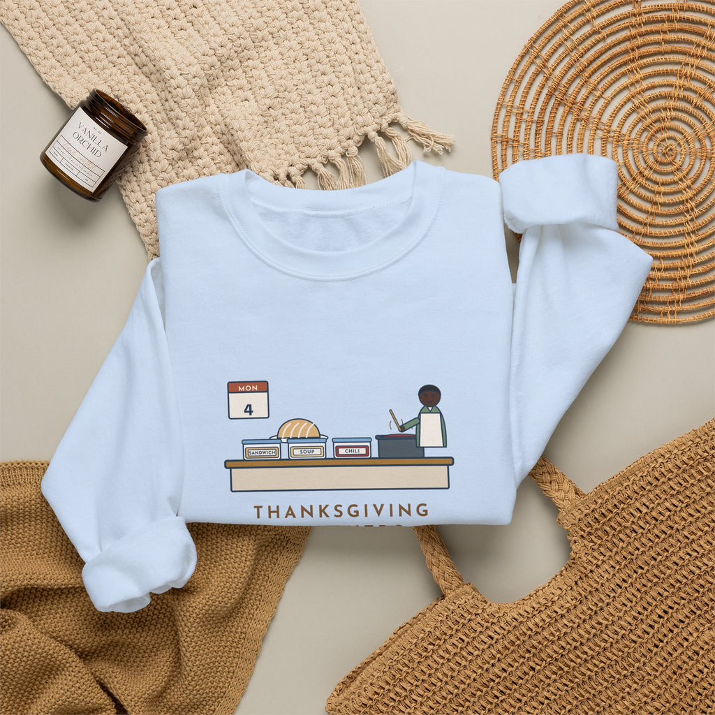 Thanksgiving Leftovers Sweatshirt, Day Four, Sandwich, Then Soup, Now Turkey Chili, Funny Leftover Plan Crewneck