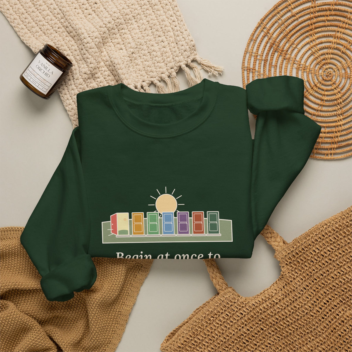 Count Each Separate Day as a Separate Life Sweatshirt, Stoic Seneca Quote Crewneck with Seven Doors
