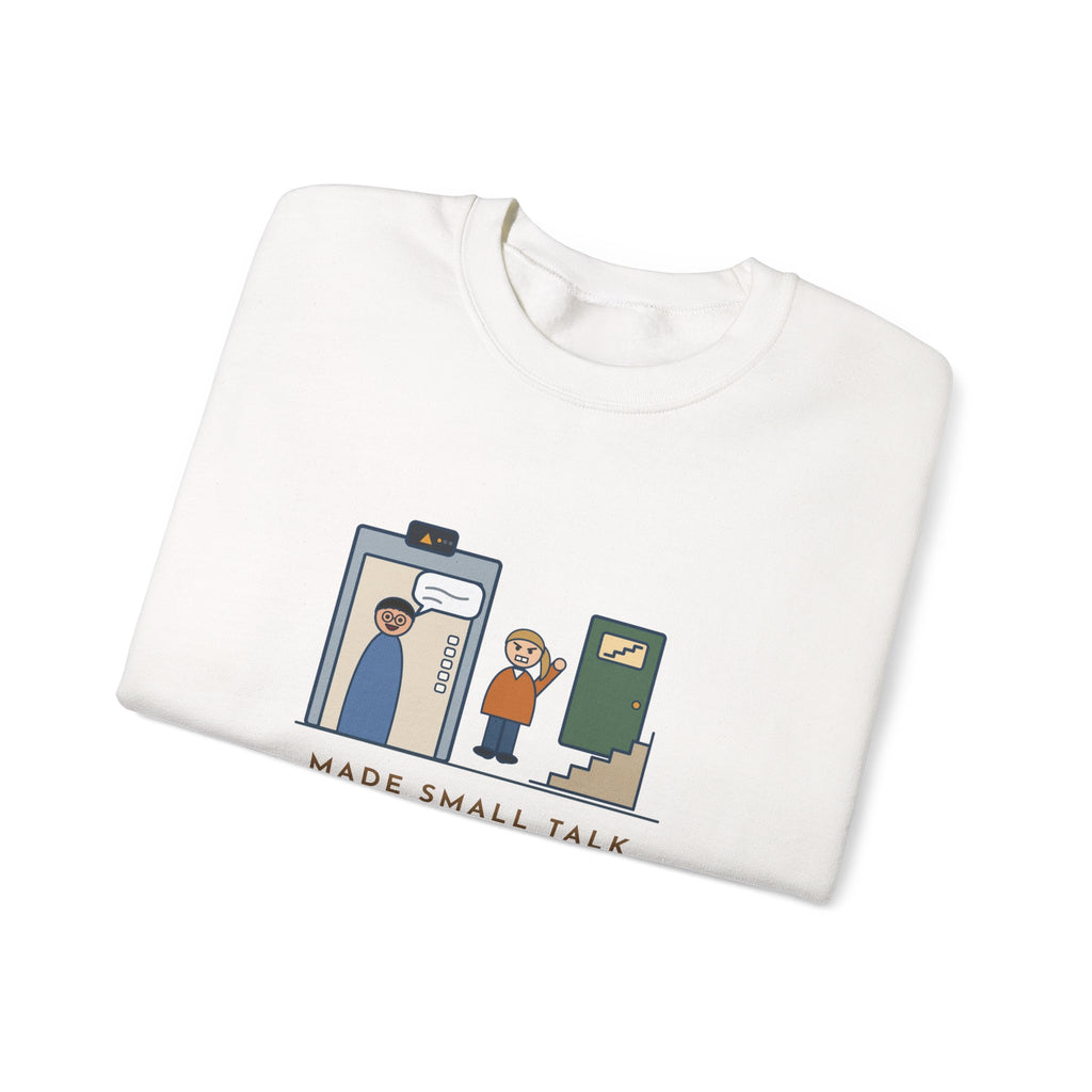 Funny Introvert Crewneck Sweatshirt - Escaped Elevator Small Talk Two Floors Early