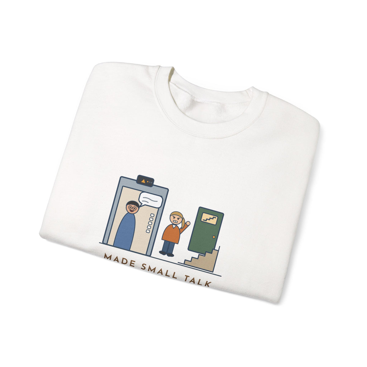 Funny Introvert Crewneck Sweatshirt - Escaped Elevator Small Talk Two Floors Early