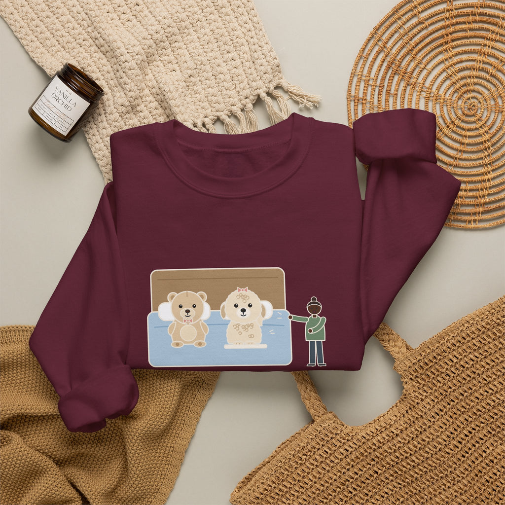 Shichon Sweatshirt, After a Bath Looks Exactly Like the Stuffed Bear She Sleeps Next To, Funny Bath Day Twin Crewneck