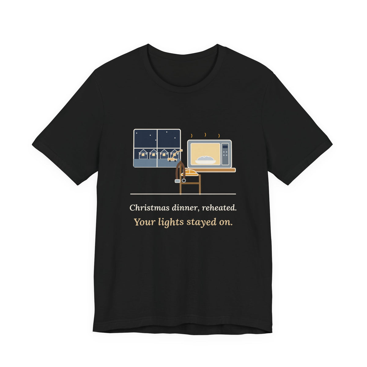 Lineman Christmas T-Shirt - Christmas Dinner, Reheated. Your Lights Stayed On.