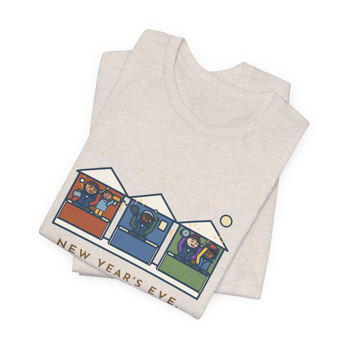 Funny New Year's Eve T-Shirt, Pots and Pans on the Porch at Midnight, the Whole Street Joined In, Porch Parade Tee