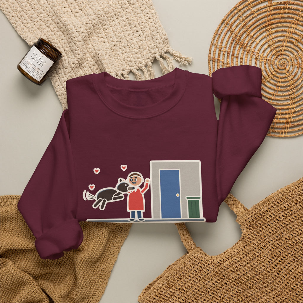 Dog Greeting Sweatshirt, Took Out the Trash, The Dog Greeted Me Like I'd Been Gone a Year, Funny Front Door Welcome Crewneck