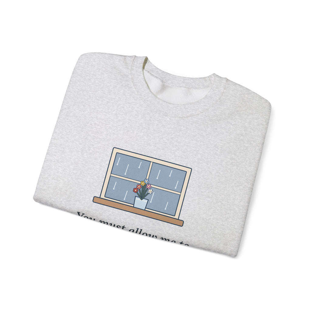 How Ardently I Admire and Love You Sweatshirt, Romance Jane Austen Quote Crewneck with Rainy Window