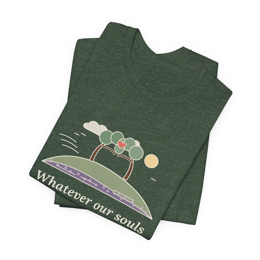 Emily Brontë Love Quote T-Shirt, Whatever Our Souls Are Made Of, Romantic Moor Trees Tee