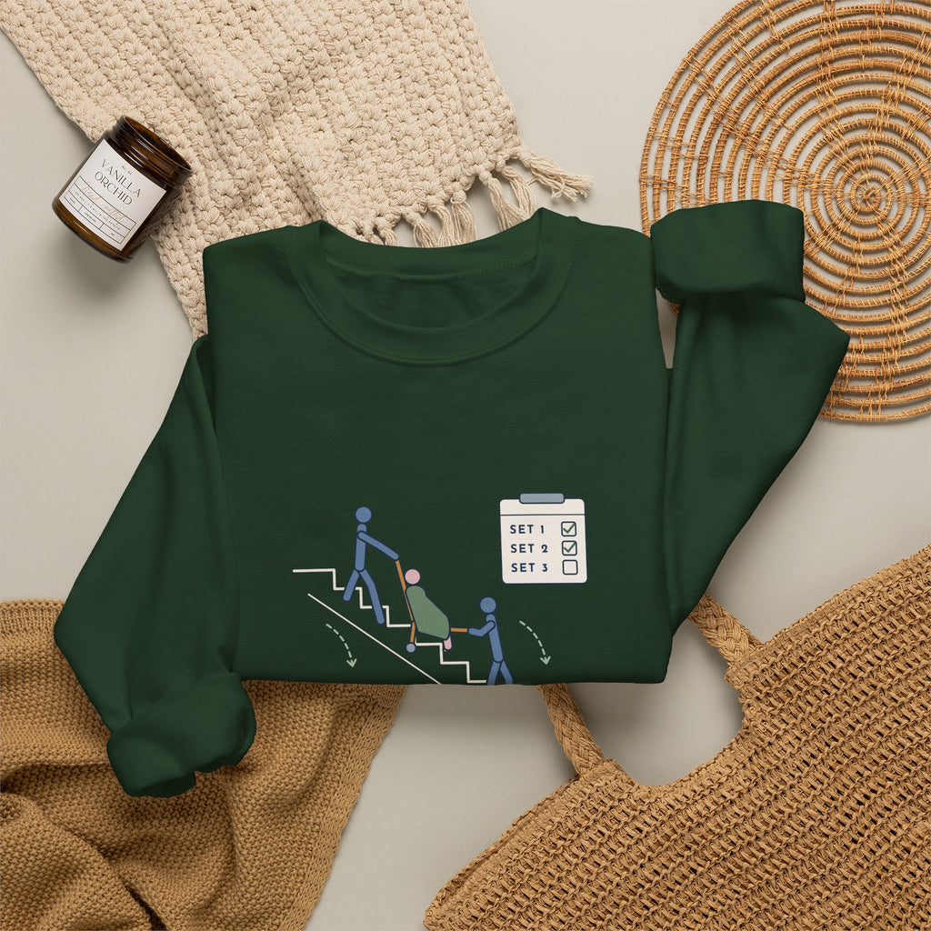 Paramedic Crewneck Sweatshirt - Leg Day: Third-Floor Walk-Up EMS Gift