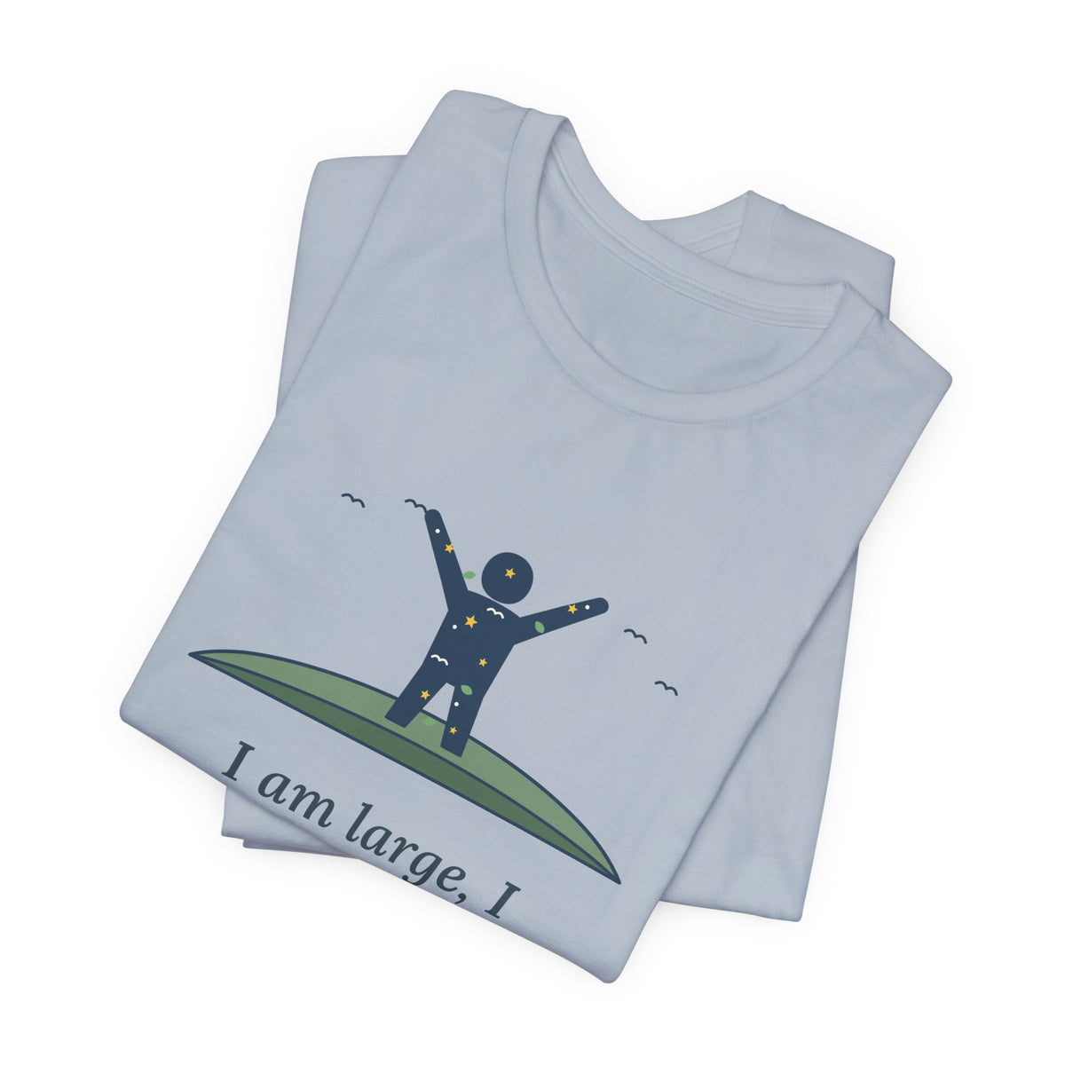 Walt Whitman Quote T-Shirt, I Am Large, I Contain Multitudes, Literary Starry Figure Tee