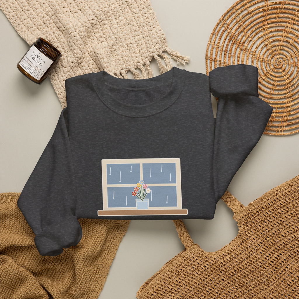 How Ardently I Admire and Love You Sweatshirt, Romance Jane Austen Quote Crewneck with Rainy Window