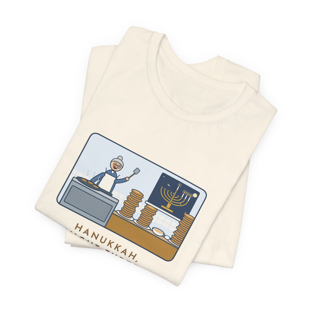 Funny Hanukkah T-Shirt, Night Three, Grandma Fried Two Hundred Latkes and Called It a Snack, Grandma's Kitchen Tee