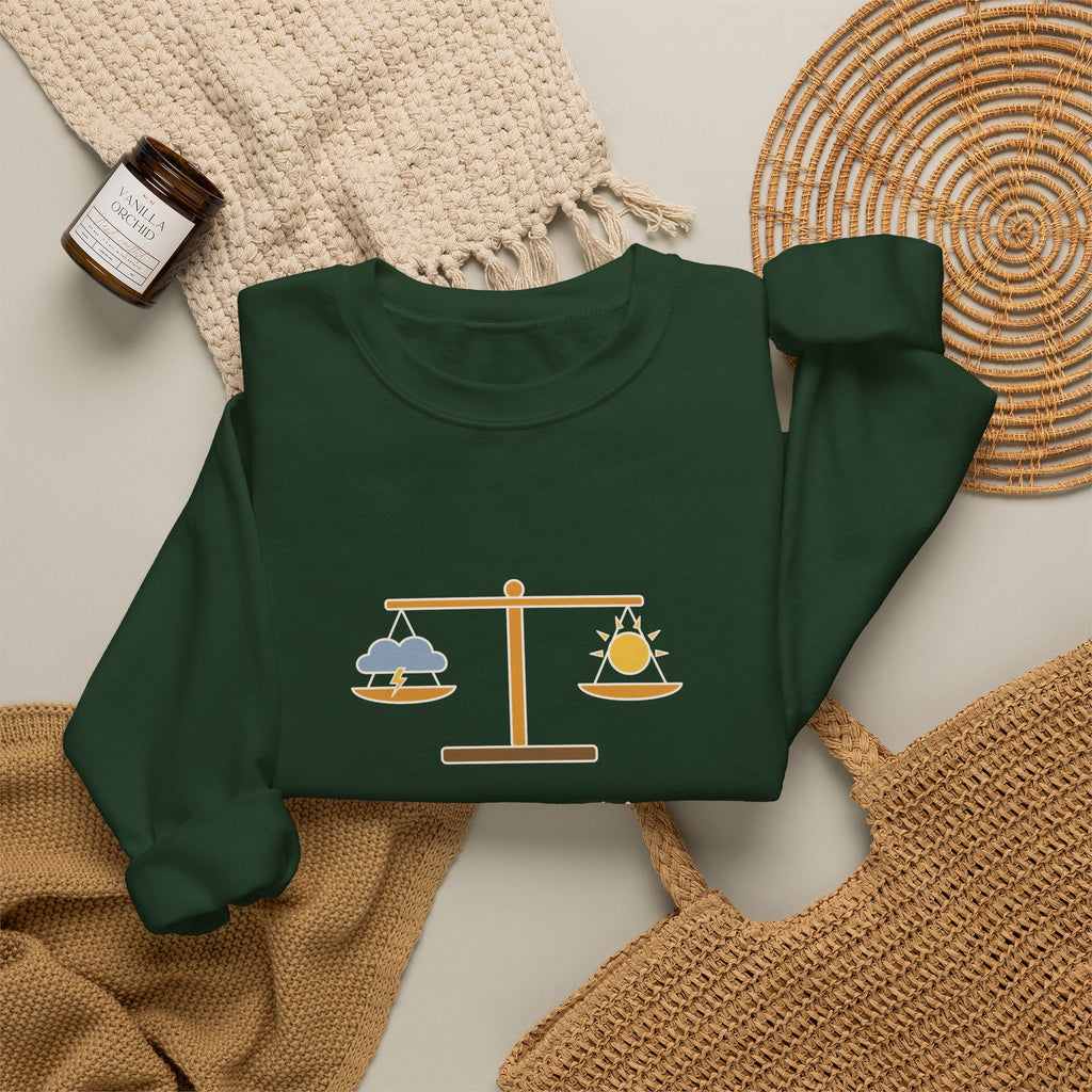 Nothing Either Good or Bad But Thinking Makes It So Sweatshirt, Mindset Shakespeare Quote Crewneck with Balanced Scale