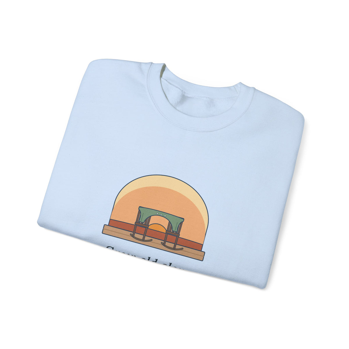 Grow Old Along with Me Sweatshirt, Anniversary Browning Quote Crewneck with Porch Rocking Chairs