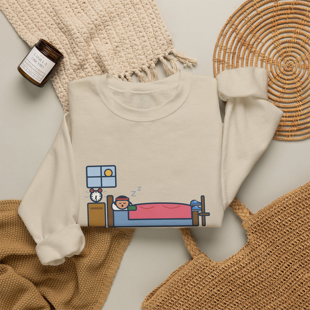 Workout Sweatshirt, Set Out My Clothes the Night Before, Slept in Them, Funny Morning Bedroom Crewneck