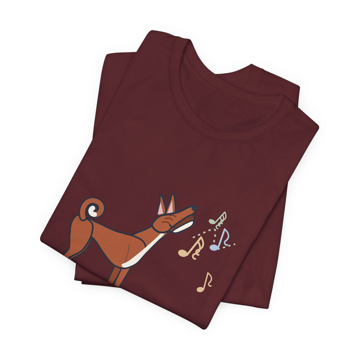 Basenji T-Shirt - Doesn't Bark. Yodels. Funny Barkless Dog Owner Tee