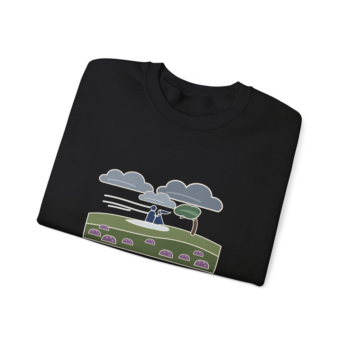 He's More Myself Than I Am Sweatshirt, Love Emily Brontë Quote Crewneck with Stormy Moor