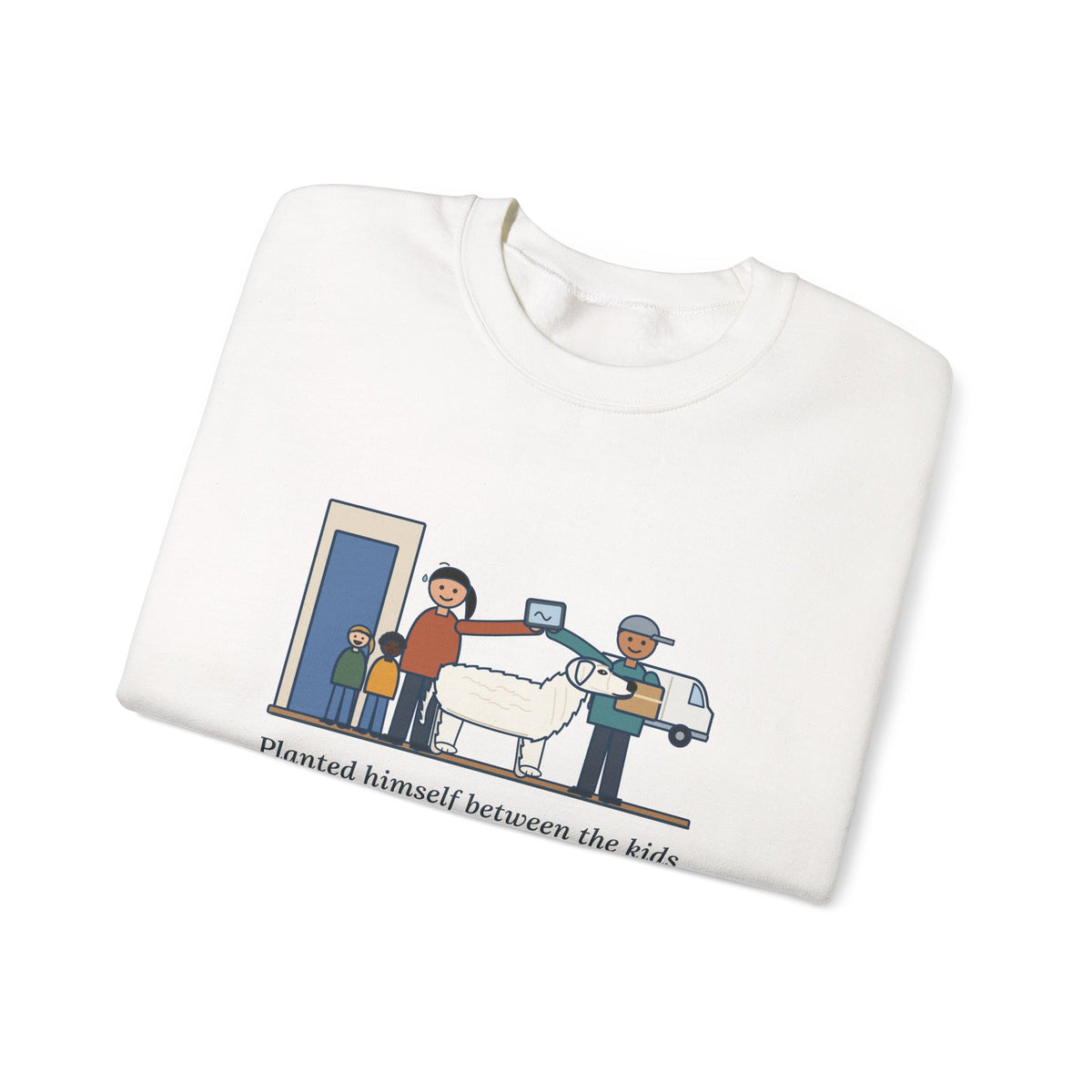 Kuvasz Crewneck Sweatshirt - Kept Watch Over the Kids Until the Delivery Was Signed