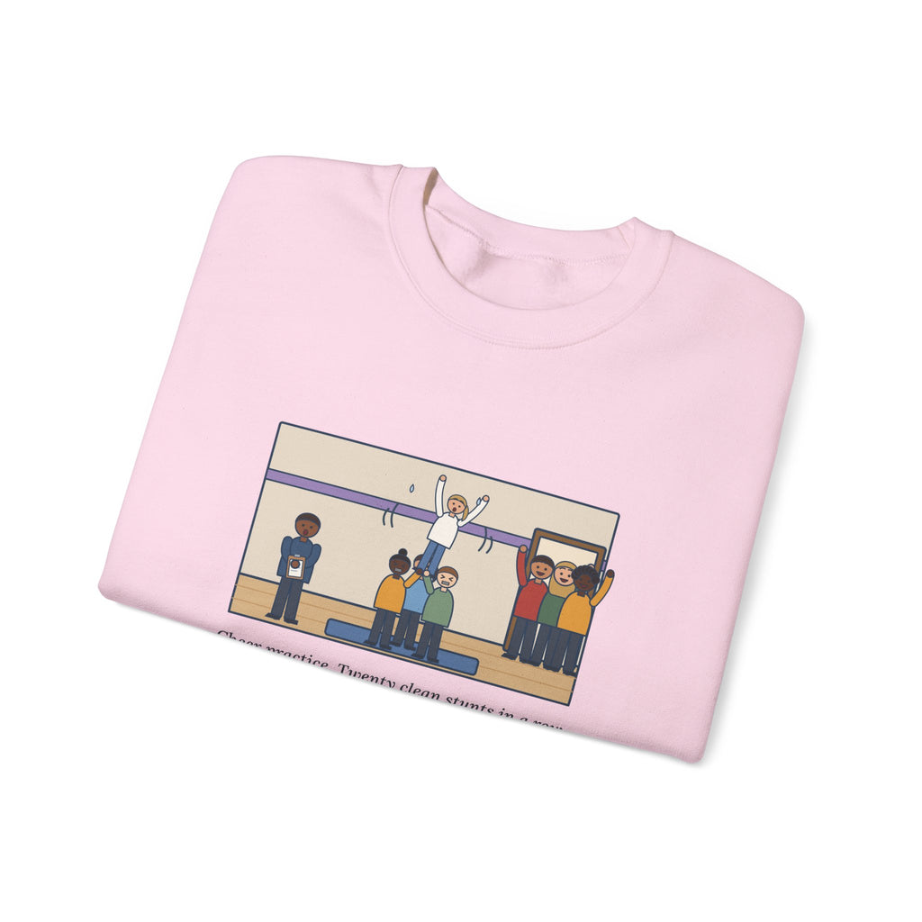 Cheer Coach Sweatshirt, Twenty Clean Stunts in a Row, Then the Parents Walked In, Funny Practice Mat Crewneck