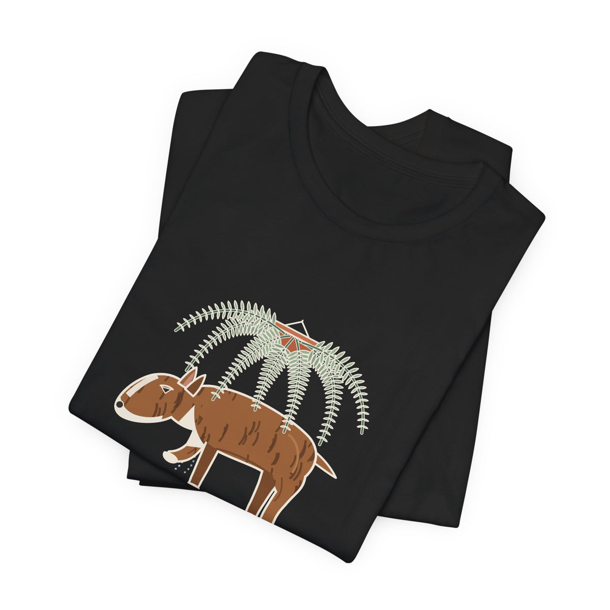 Bull Terrier T-Shirt - Trancing Under the Ferns Again Funny Ghost Walking Dog Tee