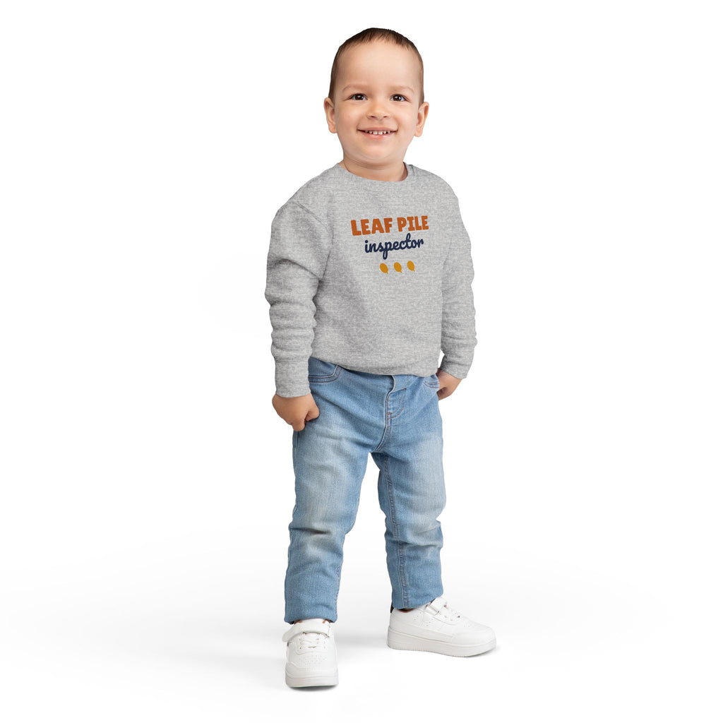 Leaf Pile Inspector Toddler Sweatshirt, Autumn Toddler Crewneck