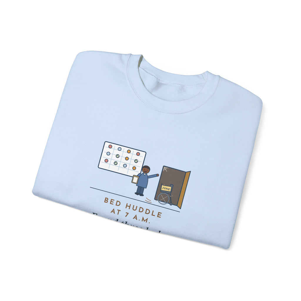 Bed Management Nurse Crewneck Sweatshirt - Three Beds and a Long-Lost Wheelchair