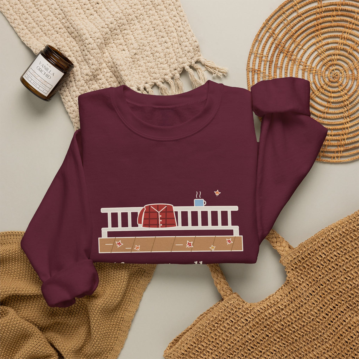 Life Starts All Over Again When It Gets Crisp Sweatshirt, Fall Fitzgerald Quote Crewneck with Porch Morning