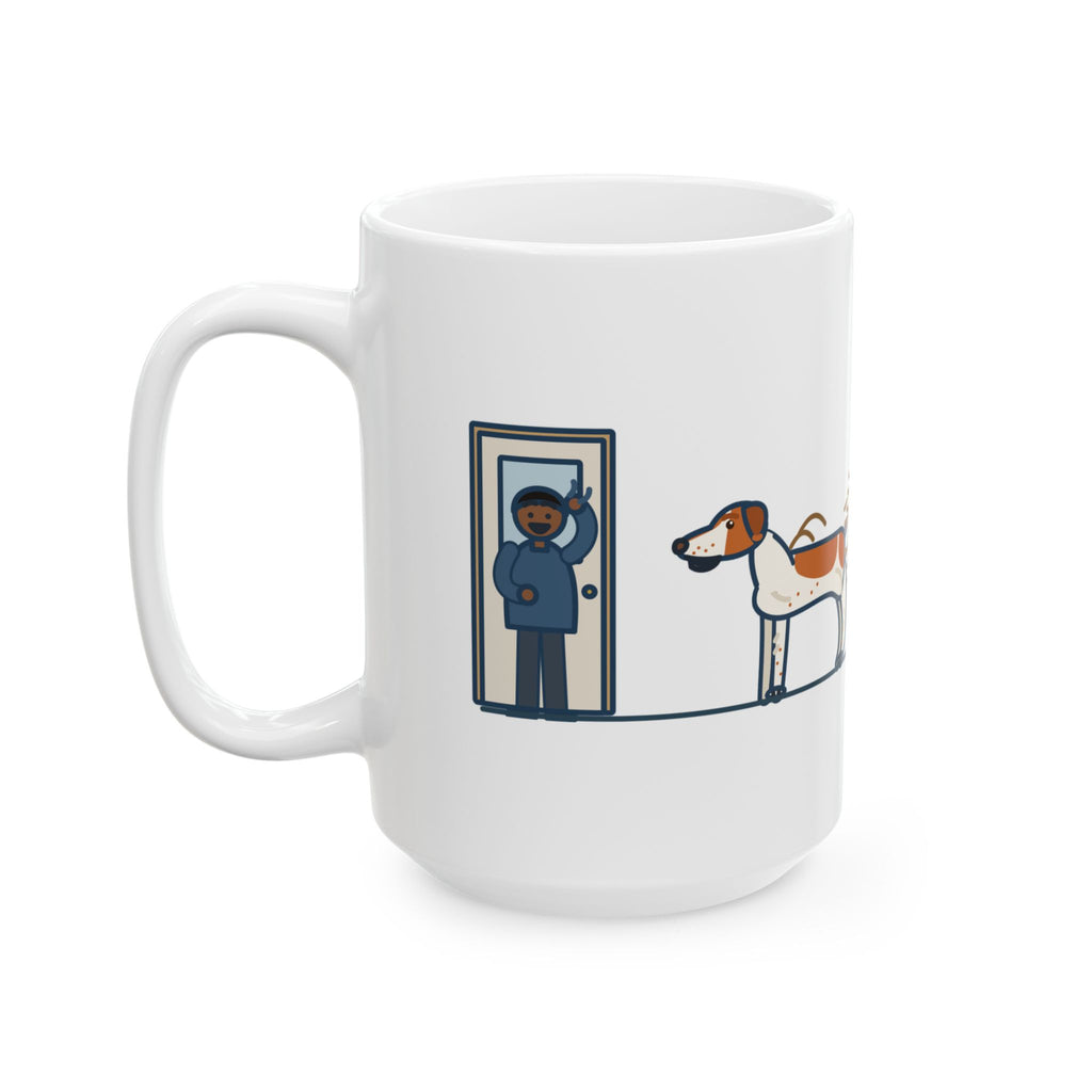 Large Brittany Dog Mug 15oz - No Tail to Speak Of, Wags From the Shoulders Back
