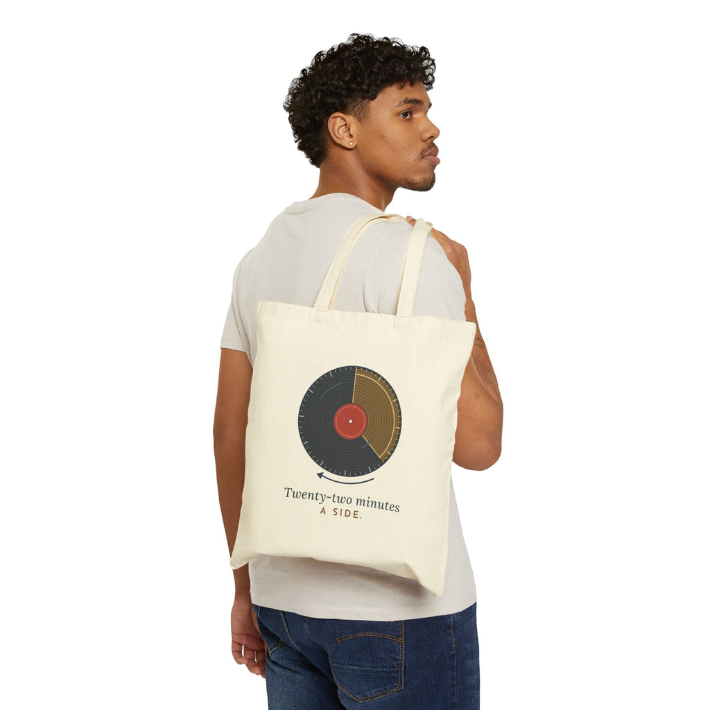 Vinyl Record Tote Bag - Twenty-Two Minutes a Side Record Shopping Tote