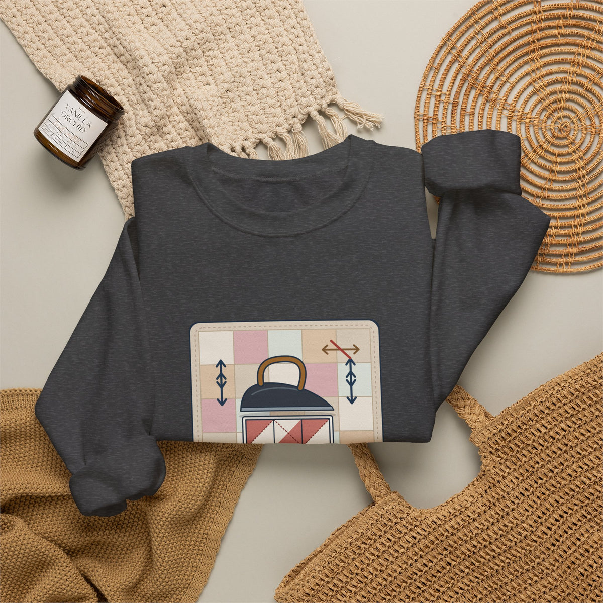 Quilting Crewneck Sweatshirt - Press, Don't Iron. Cozy Quilter Gift