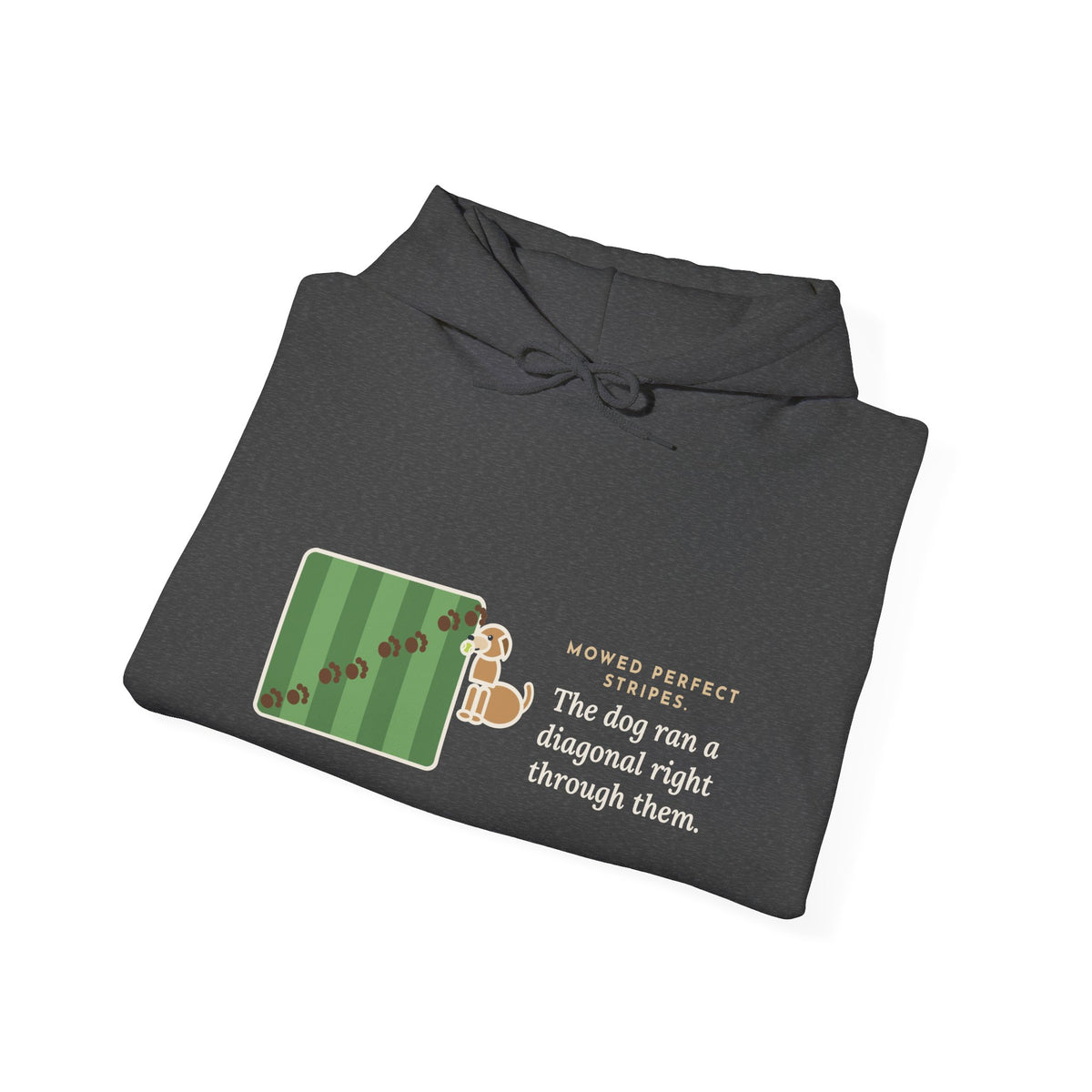 Funny Landscaper Hoodie - Lawn Stripes Ruined by One Diagonal Dog