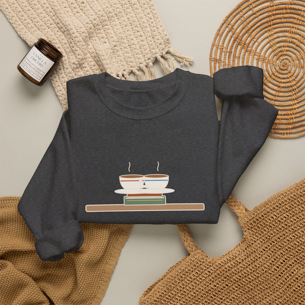 If I Loved You Less Sweatshirt, Love Jane Austen Quote Crewneck with Touching Teacups