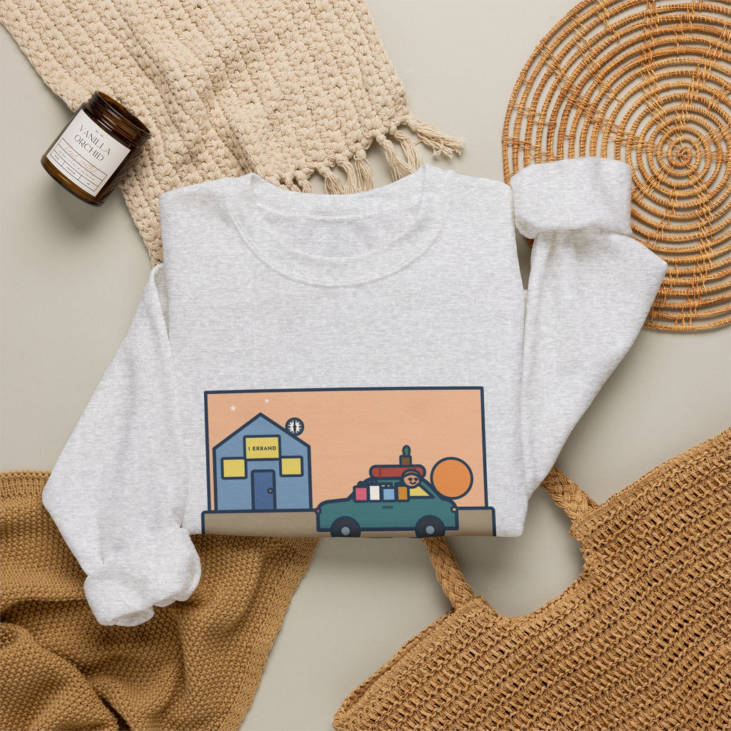 Saturday Errand Sweatshirt, The Plan Was One, Got Home at Six, Funny Driveway at Dusk Crewneck