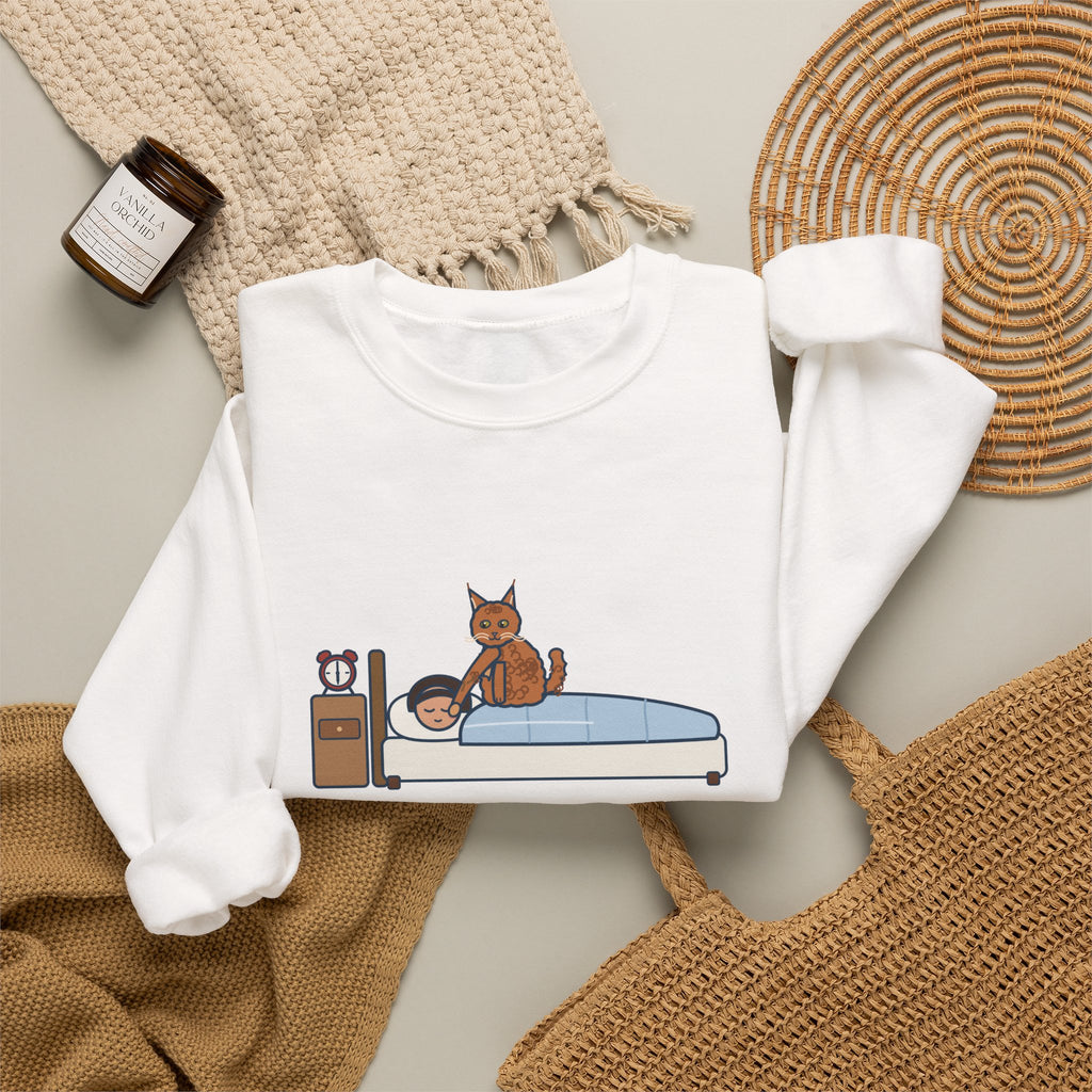 LaPerm Cat Crewneck Sweatshirt - Pats My Cheek With One Paw at Six A.M. Cat Owner Gift