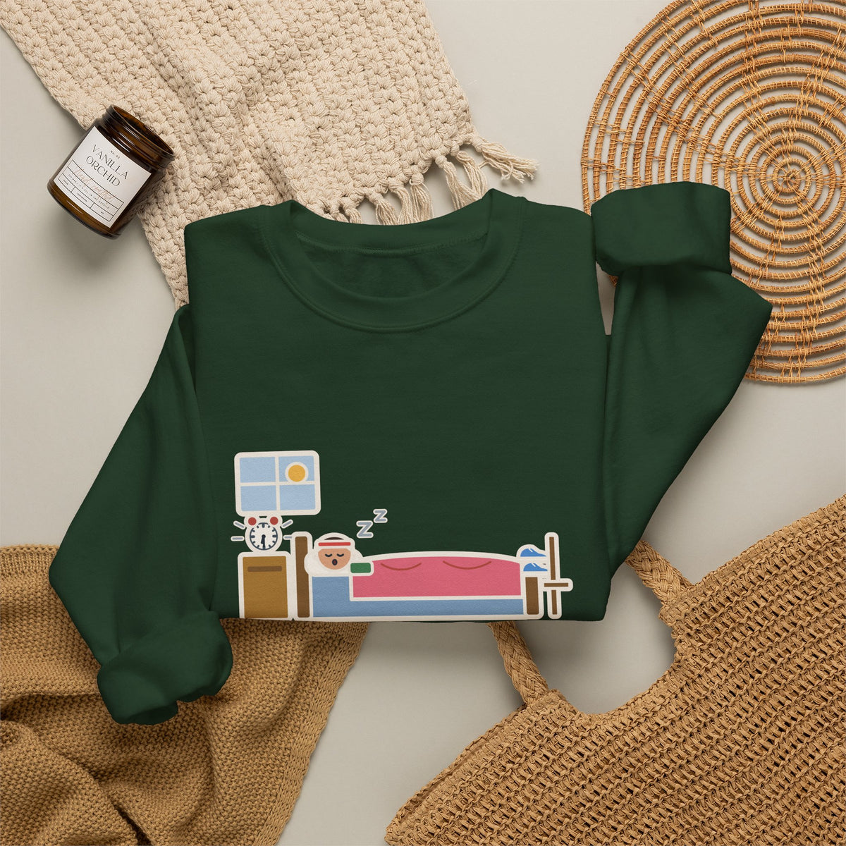 Workout Sweatshirt, Set Out My Clothes the Night Before, Slept in Them, Funny Morning Bedroom Crewneck