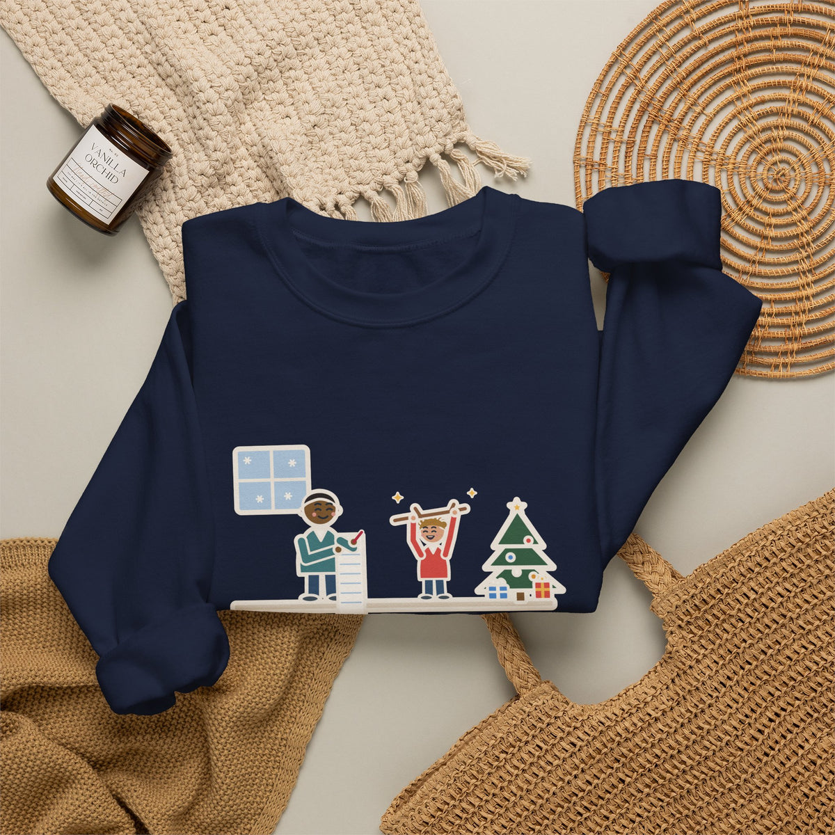 Christmas Wish Sweatshirt, Asked the Four-Year-Old What He Wanted, He Said a Stick, Funny Living Room Wish Crewneck