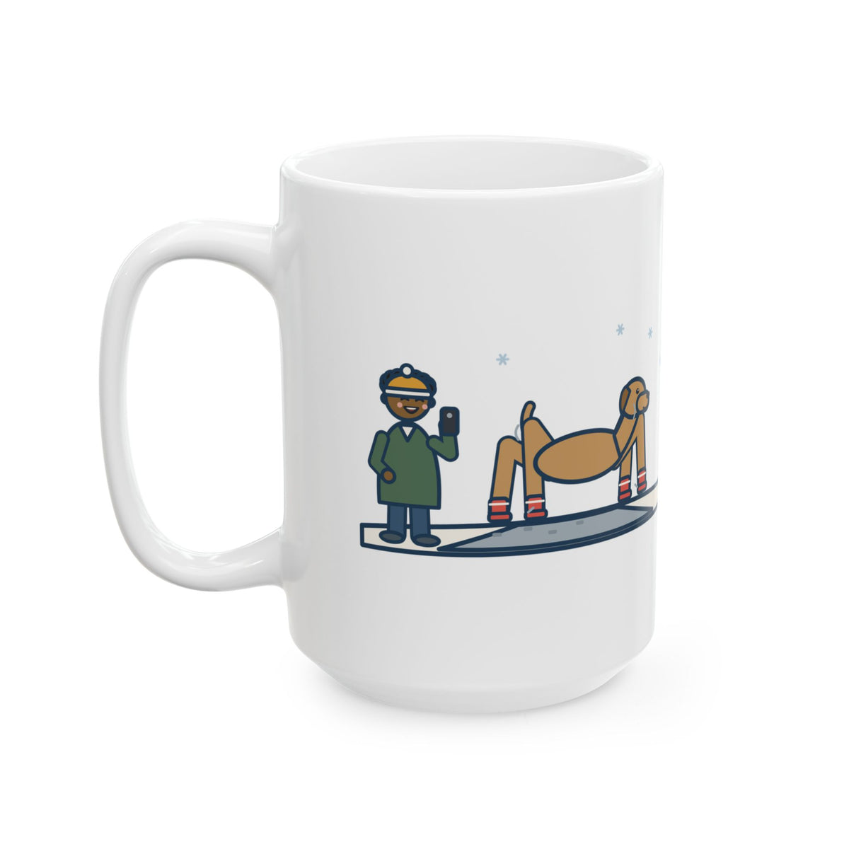 Bought the Dog Winter Boots, He Walked Like a Cartoon Spider 15oz Mug, Large Funny Dog Boots Coffee Mug