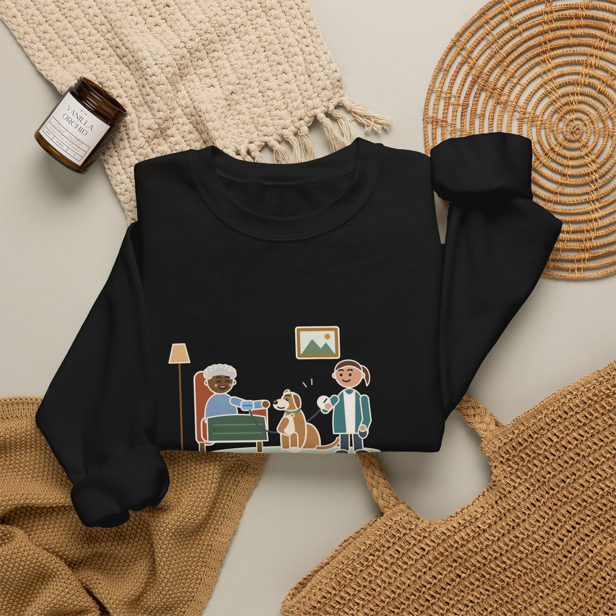 At-Home Care Nurse Crewneck Sweatshirt - The Dog Sat In on Every Vitals Check
