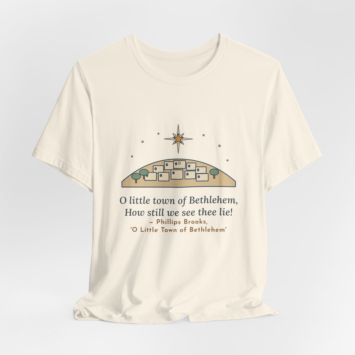 Brooks Quote T-Shirt, O Little Town of Bethlehem, Christmas Hill Town Star Tee