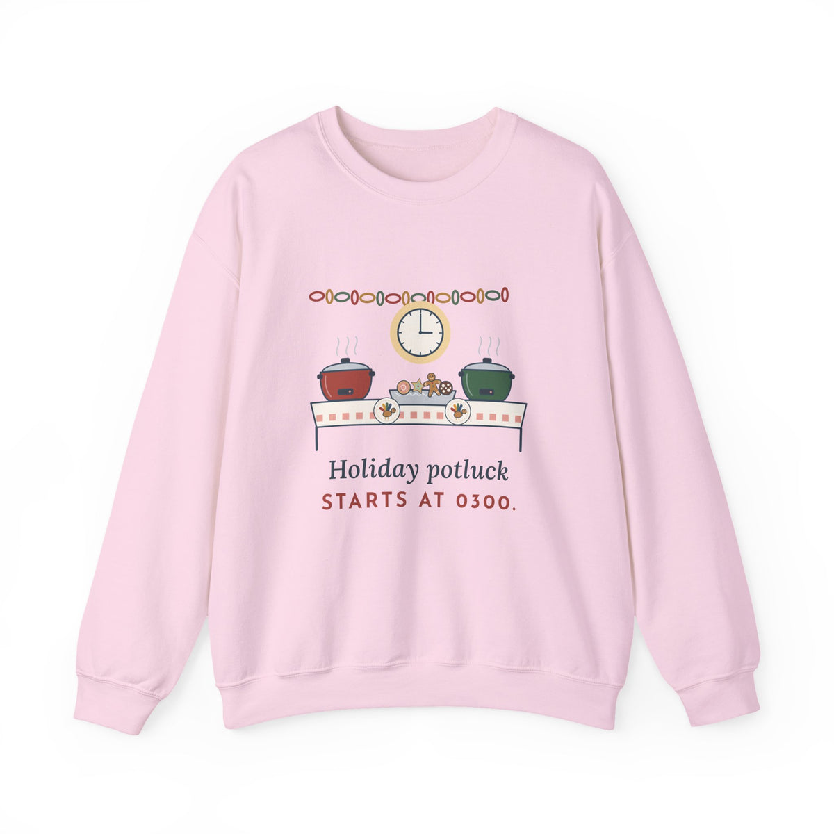 Night Shift Nurse Crewneck Sweatshirt - Holiday Potluck Starts at 0300, Gift for Nurses Working the Holiday Shift