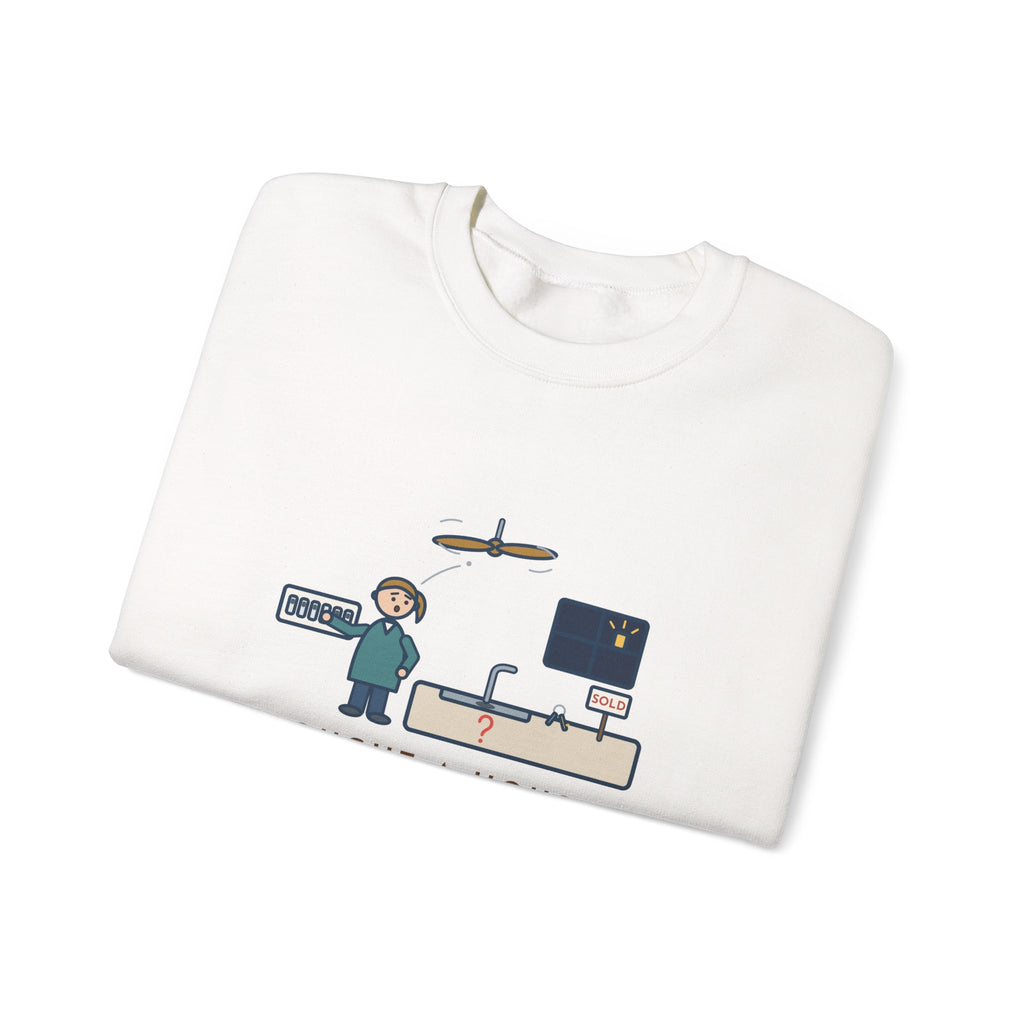 New Homeowner Sweatshirt, First Weekend Finding Which Switch Runs the Garbage Disposal, Funny Switch Plate Crewneck