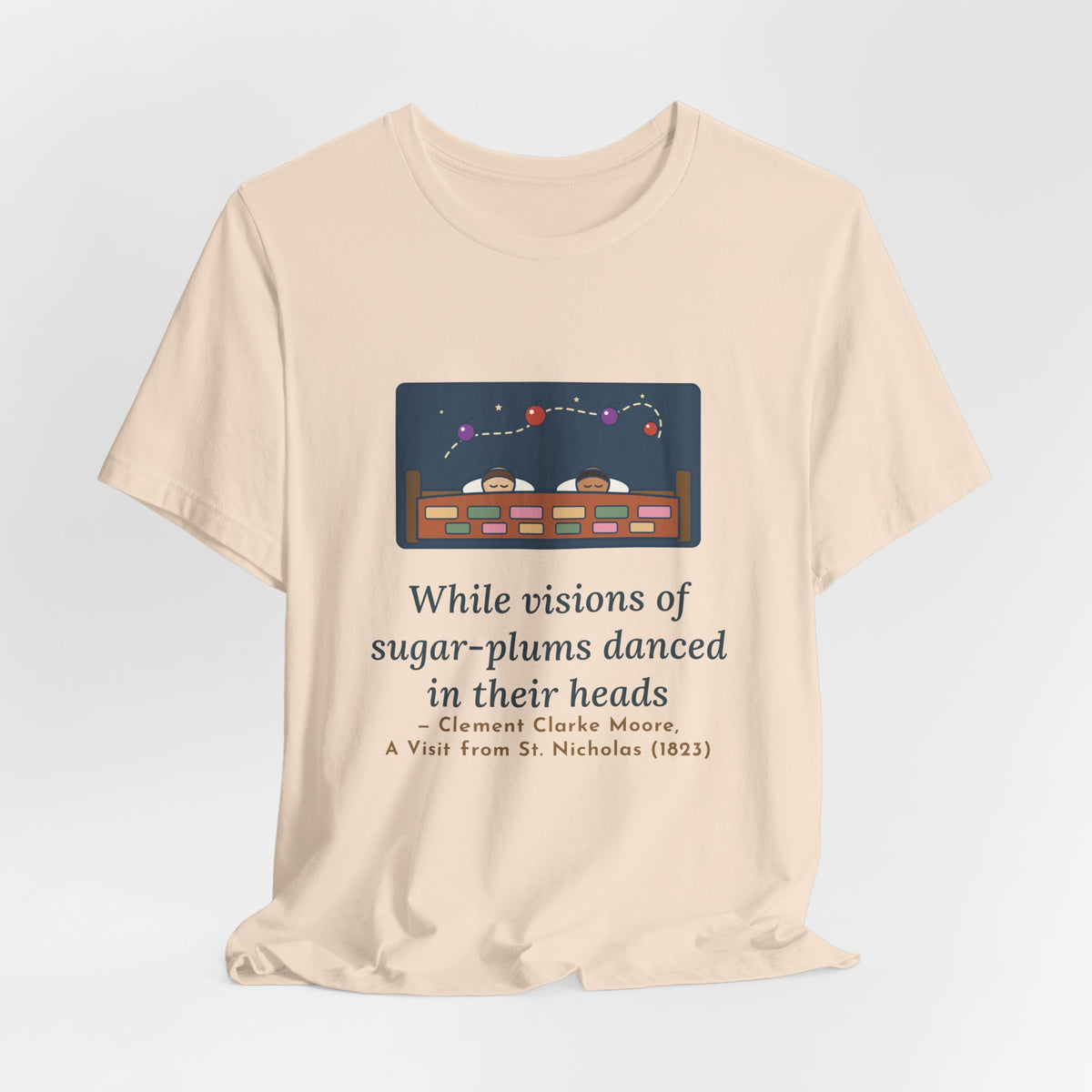 Moore Quote T-Shirt, Visions of Sugar-Plums, Christmas Sleeping Children Tee