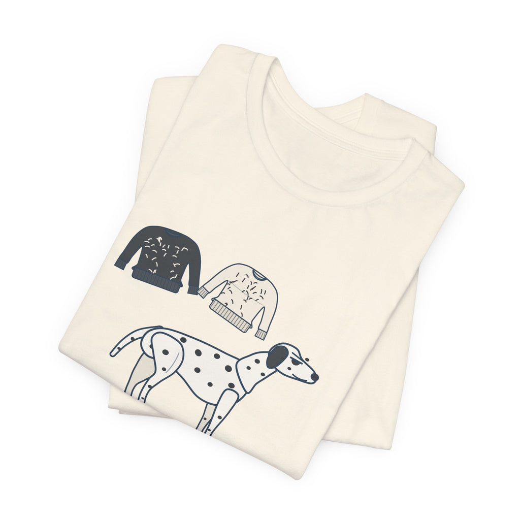 Dalmatian T-Shirt - Sheds in Both Colors. Funny Dalmatian Owner Tee