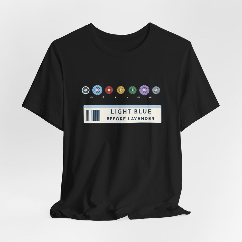 Phlebotomist T-Shirt - Light Blue Before Lavender Order of Draw Tee