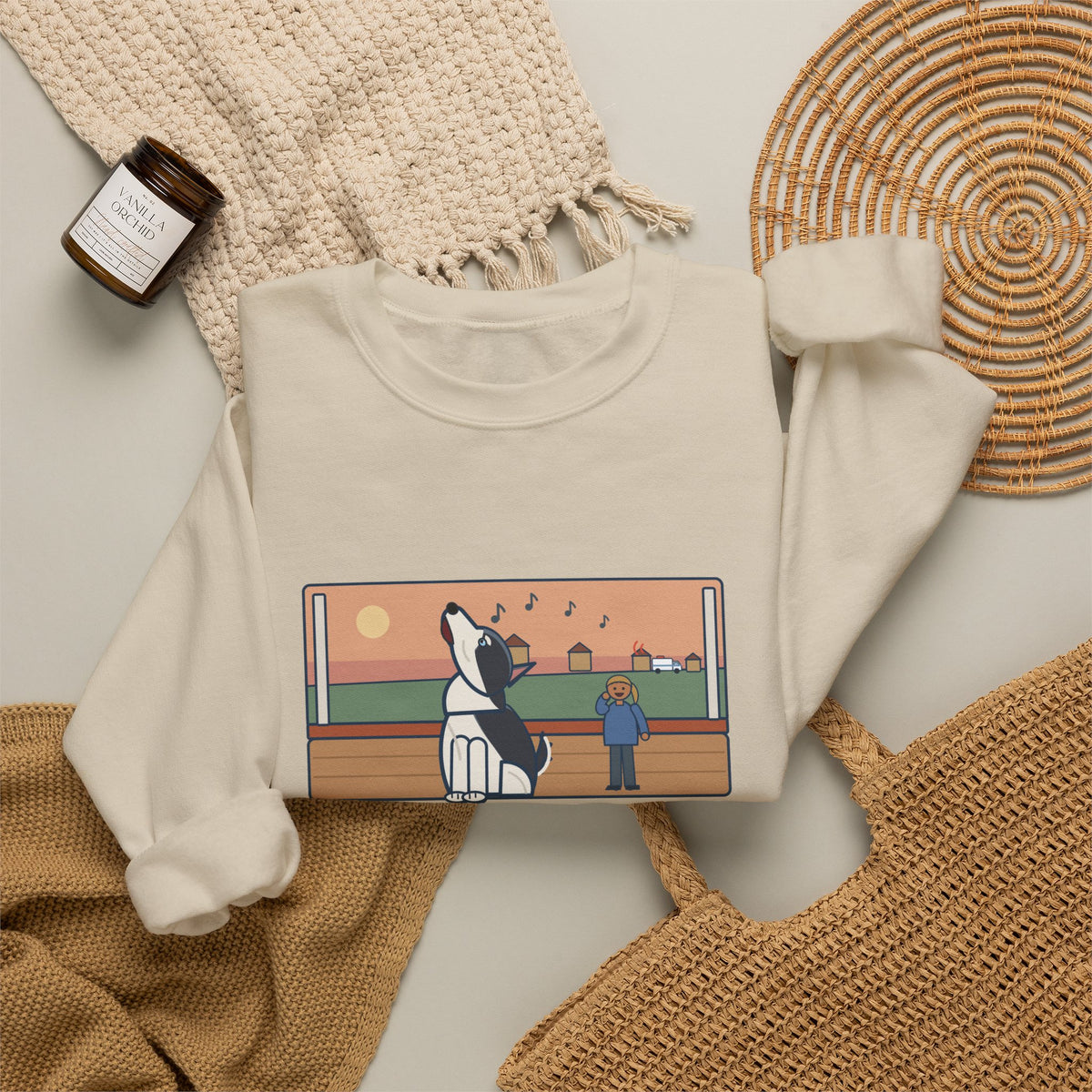 Pitsky Sweatshirt, Heard a Siren Two Streets Over and Sang Along Until It Was Gone, Funny Porch Concert Crewneck