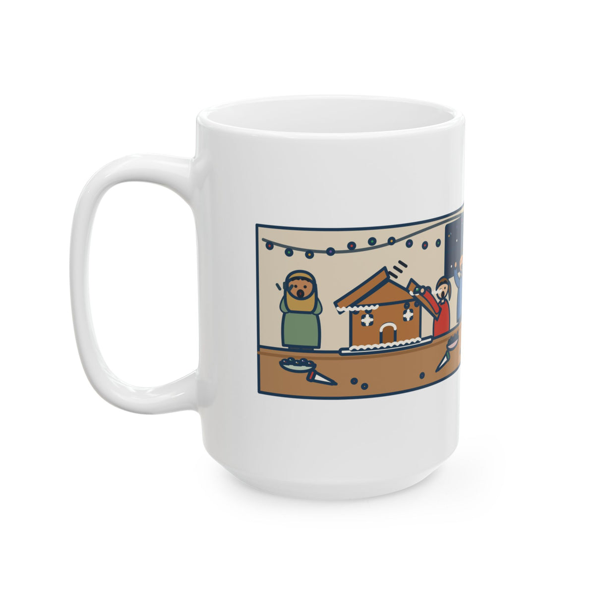 The Roof Slid Off at the Second Gumdrop 15oz Mug, Large Funny Gingerbread House Coffee Mug