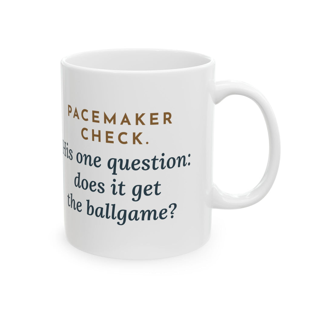 Cardiac Device Clinic Nurse Mug - Pacemaker Check. Does It Get the Ballgame? 11oz Coffee Mug