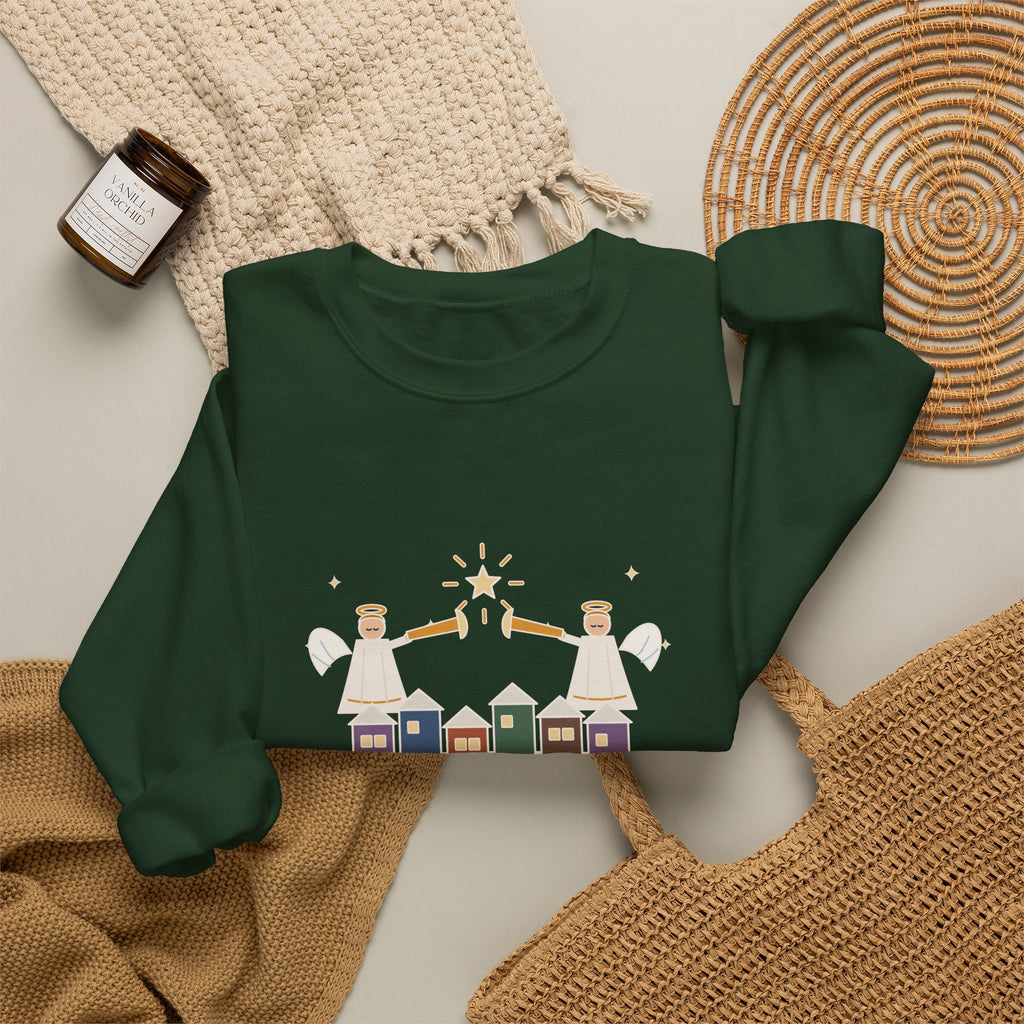 Hark the Herald Angels Sing Sweatshirt, Christmas Charles Wesley Quote Crewneck with Herald Angels
