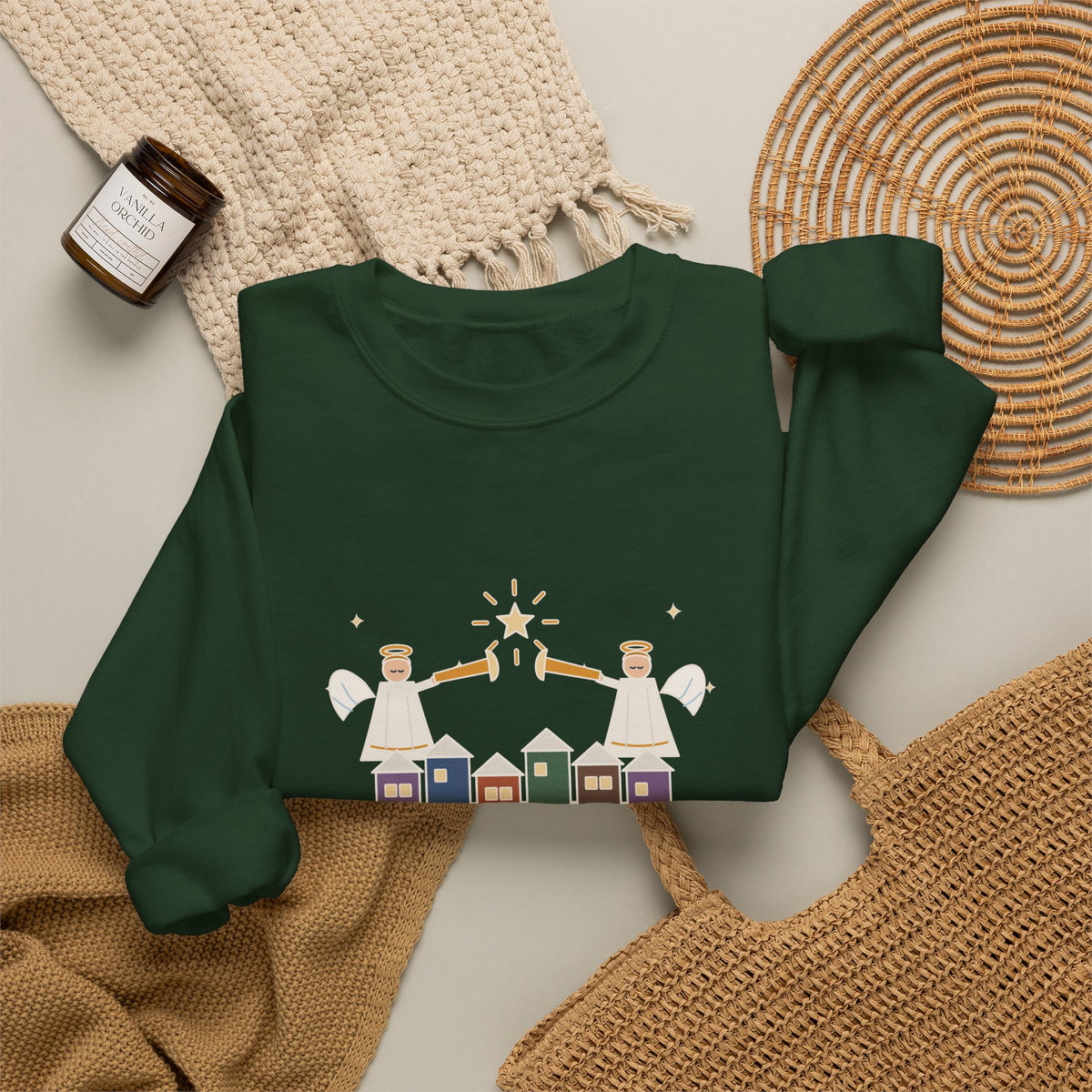 Hark the Herald Angels Sing Sweatshirt, Christmas Charles Wesley Quote Crewneck with Herald Angels