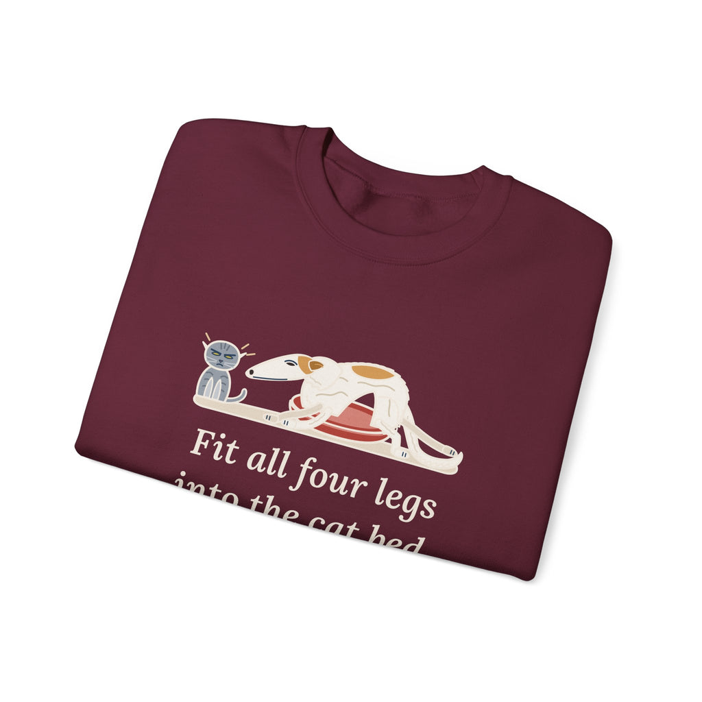 Borzoi Crewneck Sweatshirt - All Four Legs in the Cat Bed Sighthound Owner Gift