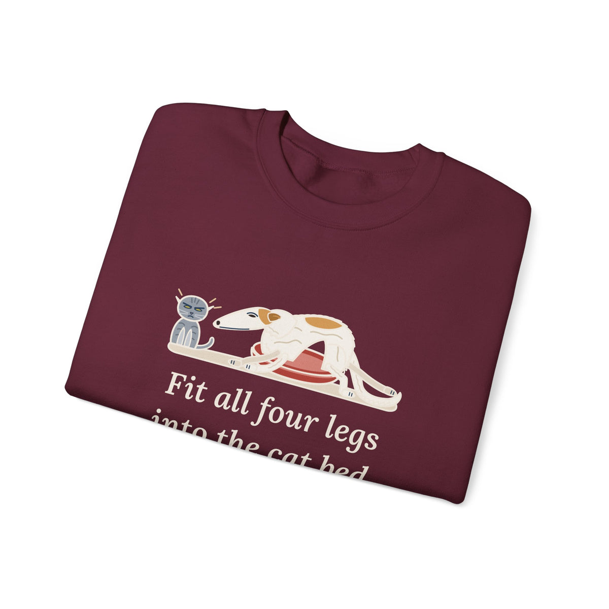 Borzoi Crewneck Sweatshirt - All Four Legs in the Cat Bed Sighthound Owner Gift