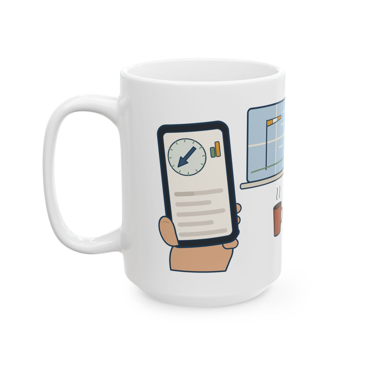 Large 15oz General Aviation Pilot Mug - I Check the Winds Before I Check the News